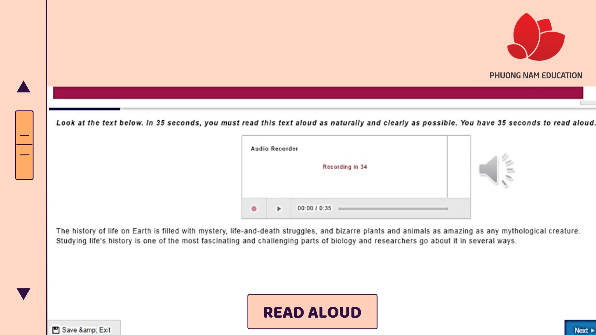 Phần câu hỏi đọc to (Read aloud)